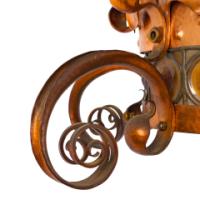 Birmingham Guild of Handicraft, attributed, Arts & Crafts Copper Scrollwork Chandelier - Thumbnail 12