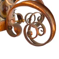Birmingham Guild of Handicraft, attributed, Arts & Crafts Copper Scrollwork Chandelier - Thumbnail 14