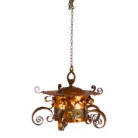 Birmingham Guild of Handicraft, attributed, Arts & Crafts Copper Scrollwork Chandelier - Thumbnail 15