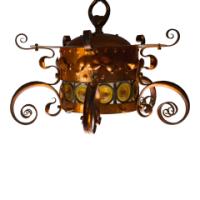 Birmingham Guild of Handicraft, attributed, Arts & Crafts Copper Scrollwork Chandelier - Thumbnail 19