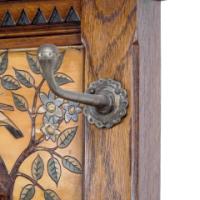 E. W. Godwin Style Of, Anglo-Japanese Oak Hallstand with Songbirds on Blossoms - Thumbnail 7