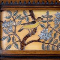 E. W. Godwin, Style of. Anglo-Japanese Oak Hallstand with Songbirds on Blossoms - Thumbnail 8