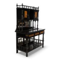Gillow & Co., Aesthetic Movement Side Cabinet with Painted Floral Panels - Thumbnail 4