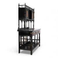 Gillow & Co., Aesthetic Movement Side Cabinet with Painted Floral Panels - Thumbnail 5