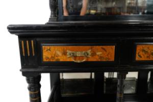Gillow & Co., Aesthetic Movement Side Cabinet with Painted Floral Panels - Thumbnail 13