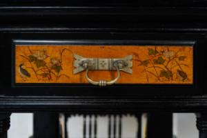 Gillow & Co., Aesthetic Movement Side Cabinet with Painted Floral Panels - Thumbnail 14
