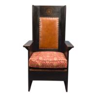 M. H. Baillie Scott, Arts & Crafts Ebonised Oak Armchair with Mother-of-Pearl Inlay - Thumbnail 2