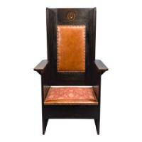 M. H. Baillie Scott, Arts & Crafts Ebonised Oak Armchair with Mother-of-Pearl Inlay - Thumbnail 10