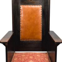 M. H. Baillie Scott, Arts & Crafts Ebonised Oak Armchair with Mother-of-Pearl Inlay - Thumbnail 14