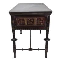 Daniel Cottier, Aesthetic Movement Painted Egyptian Revival Side Cabinet/Desk with Drawers - Thumbnail 4
