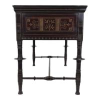 Daniel Cottier, Aesthetic Movement Painted Egyptian Revival Side Cabinet/Desk with Drawers - Thumbnail 3