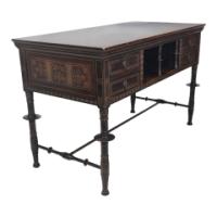 Daniel Cottier, Aesthetic Movement Painted Egyptian Revival Side Cabinet/Desk with Drawers