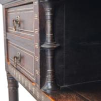Daniel Cottier, Aesthetic Movement Painted Egyptian Revival Side Cabinet/Desk with Drawers - Thumbnail 12