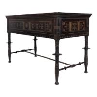 Daniel Cottier, Aesthetic Movement Painted Egyptian Revival Side Cabinet/Desk with Drawers - Thumbnail 6