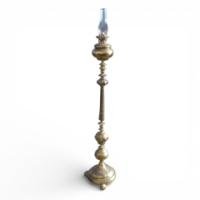Aesthetic Intricately Designed Brass Standard Oil Lamp - Thumbnail 1