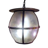 Arts & Crafts Copper Lantern with Hand-hammered Finish - Thumbnail 1