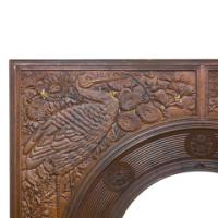 Thomas Jeckyll, Aesthetic Movement Cast Iron Fire Insert 'birds of paradise set amongst chrysanthemums and cherry blossom' - Thumbnail 3