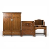 E. G. Punnett Attributed, for William Birch, Arts & Crafts Oak Bedroom Suite