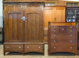 E. G. Punnett Attributed, for William Birch, Arts & Crafts Oak Bedroom Suite - Thumbnail 2