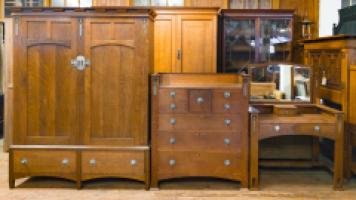 E G Punnett Attributed for William Birch – Arts and Crafts Oak Bedroom Suite  - Thumbnail 3