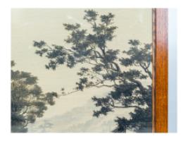 E. W. Godwin. Anglo-Japanese Mahogany Fire Screen with Original Silk Country Scene - Thumbnail 4