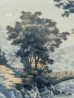 E. W. Godwin. Anglo-Japanese Mahogany Fire Screen with Original Silk Country Scene - Thumbnail 6