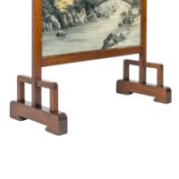 E. W. Godwin. Anglo-Japanese Mahogany Fire Screen with Original Silk Country Scene - Thumbnail 7