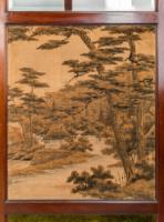E. W. Godwin Attributed, Anglo-Japanese Four-fold Screen with Japanese Silk Scenes - Thumbnail 9