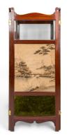 E. W. Godwin Attributed, Anglo-Japanese Four-fold Screen with Japanese Silk Scenes - Thumbnail 12