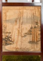 E. W. Godwin Attributed, Anglo-Japanese Four-fold Screen with Japanese Silk Scenes - Thumbnail 14