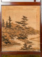 E. W. Godwin Attributed, Anglo-Japanese Four-fold Screen with Japanese Silk Scenes - Thumbnail 13