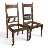 E. W. Godwin Attributed, Pair of Oak Aesthetic Movement Dining Chairs