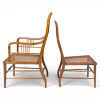 E. W. Godwin Attributed, Pair of Anglo-Japanese Walnut Low Side Nursing Chairs - Thumbnail 27