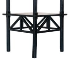 Daniel Cottier, Anglo-Japanese Ebonised Two-Tier Side Table with Thebes Style - Thumbnail 6