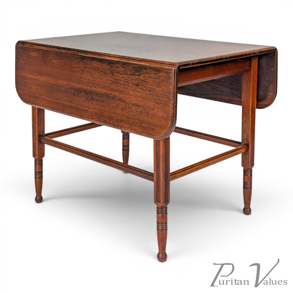 E. W. Godwin Attributed, Aesthetic Movement Walnut Drop Leaf Work Table with Slides