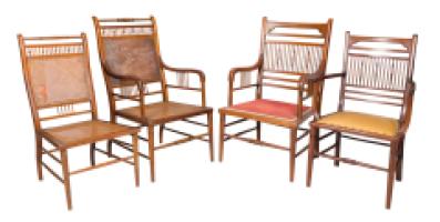 E. W. Godwin for William Watt, Anglo-Japanese Walnut Armchair with Spindle Back - Thumbnail 21