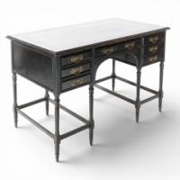 E. W. Godwin for Collinson & Lock. Aesthetic Movement Ebonised walnut desk - Thumbnail 1