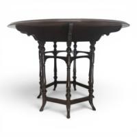 Collinson & Lock. Aesthetic movement seven leg walnut centre table - Thumbnail 1