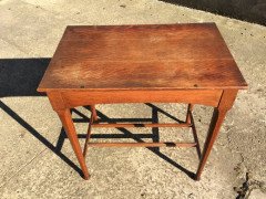 Arthur Simpson. Arts Crafts Oak Side Table with Shaped Apron - Thumbnail 3