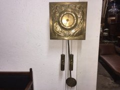 Margaret Gilmour. exceptional and large Glasgow School brass wall clock - Thumbnail 1