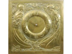 Margaret Gilmour. exceptional and large Glasgow School brass wall clock - Thumbnail 3