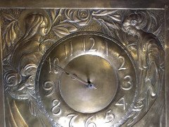 Margaret Gilmour. exceptional and large Glasgow School brass wall clock - Thumbnail 7