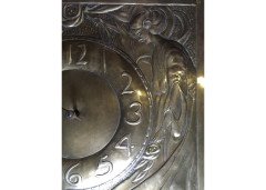 Margaret Gilmour. exceptional and large Glasgow School brass wall clock - Thumbnail 9