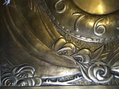 Margaret Gilmour. exceptional and large Glasgow School brass wall clock - Thumbnail 10