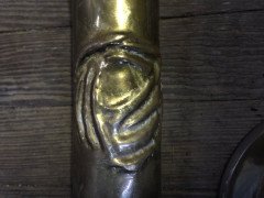 Margaret Gilmour. exceptional and large Glasgow School brass wall clock - Thumbnail 13
