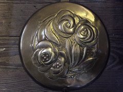 Margaret Gilmour. exceptional and large Glasgow School brass wall clock - Thumbnail 14