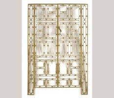 Josef Hoffmann, Style of. A Well-Crafted pair of iron and gilt security gate - Thumbnail 1