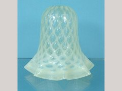 Arts & Crafts Cross-Hatched Vaseline Glass Shade - Thumbnail 1