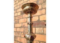 An impressive pair of tall Arts & Crafts silver plated candle stick - Thumbnail 4