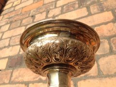 An impressive pair of tall Arts & Crafts silver plated candle stick - Thumbnail 5